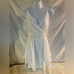Unbranded white spaghetti strap romper size L